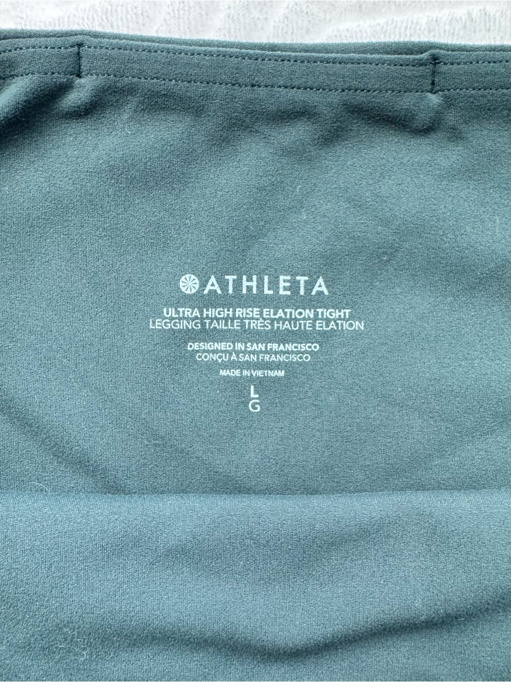 Athleta Elation Ultra High Rise Tight Leggings Women’s L Teal Green 25" Ankle - Picture 5 of 10